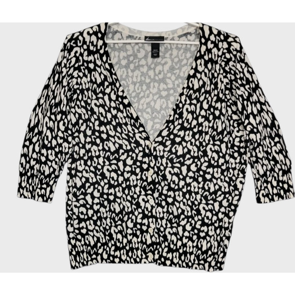Lane Bryant Cardigan Sweater Womens 22/24 Leopard Print Lightweight 3/4 Sleeves - Picture 12 of 12